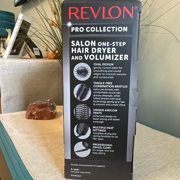 NIB Revlon Pro Collection One-Step Hair Dryer and Volumizer Black/Pink - Picture 3 of 5